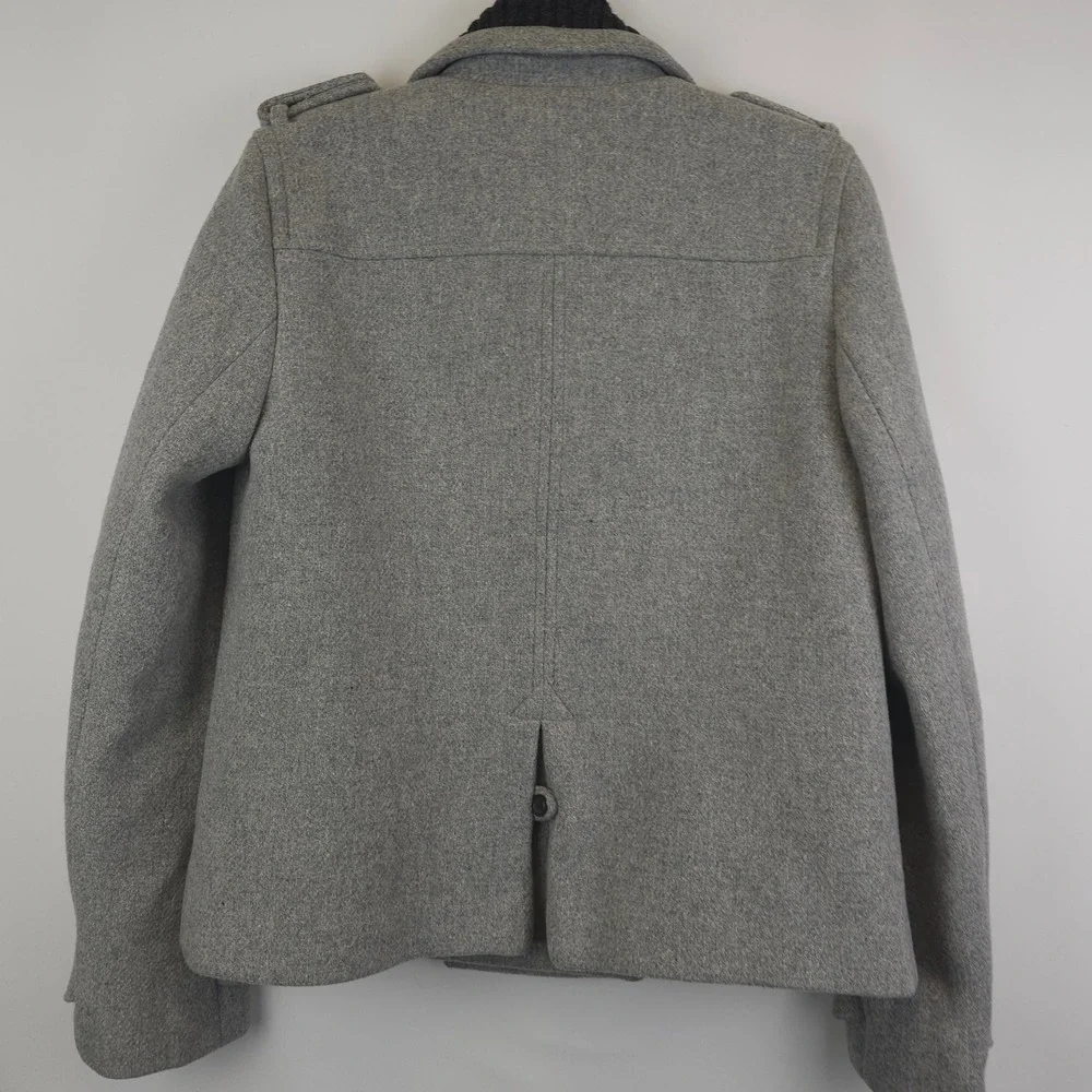 J.Crew Womens 8 Stadium Cloth Gray Wool Coat Nello Gori Jacket Quiet Luxury City - Picture 2 of 16